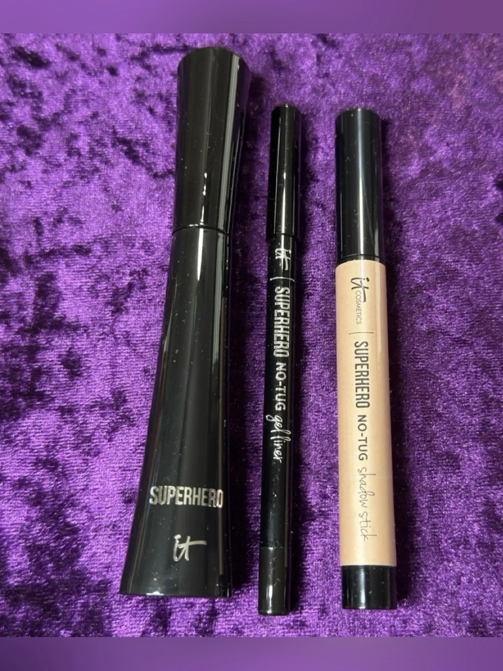 IT Cosmetics Superhero Eyes Trio ANA JAKS Shadow Stick Mascara Liner FULL SIZED